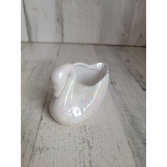 Iridescent swan bird trinket tray bowl mini‎ unique home decor - Picture 2 of 6